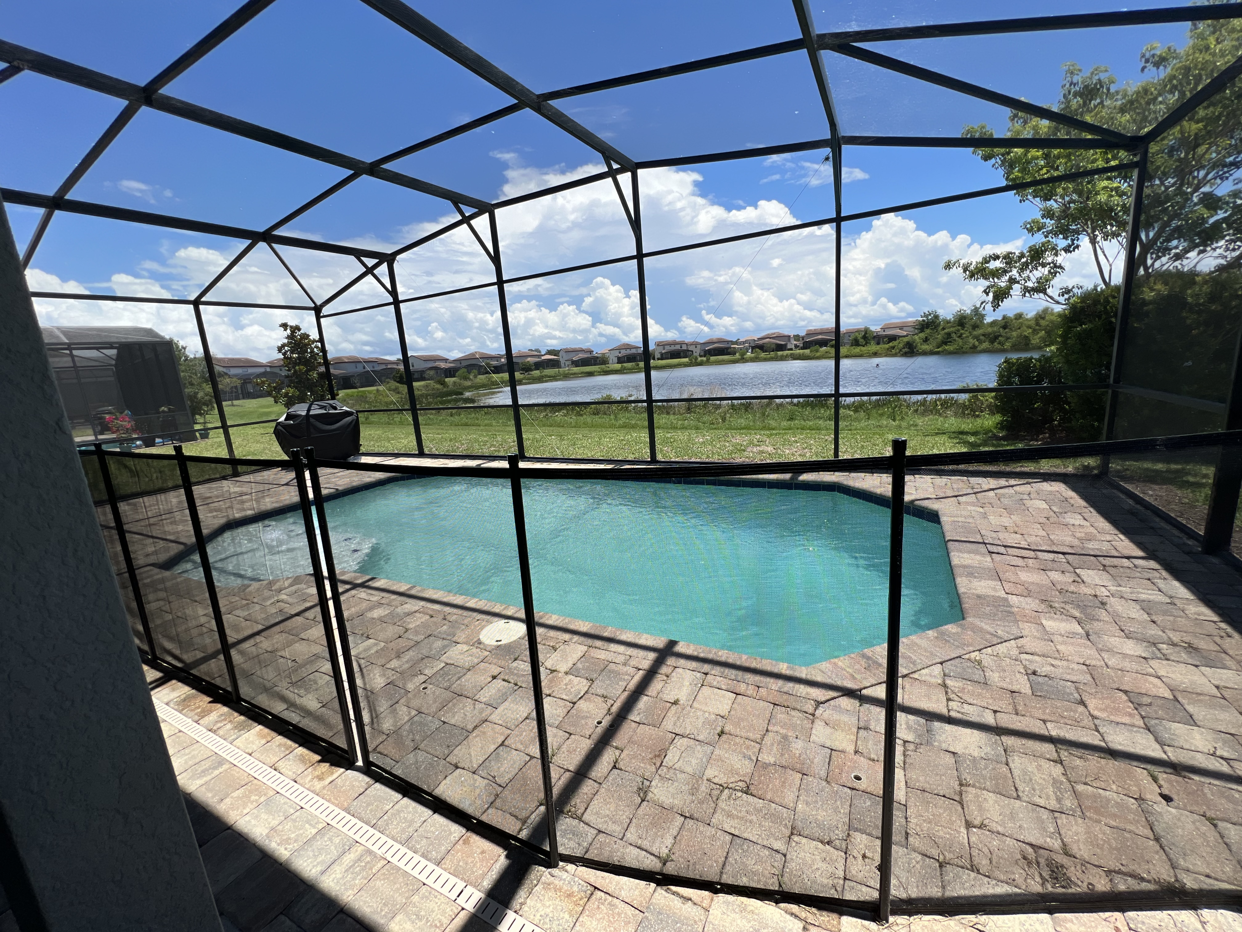Pool with safety fence